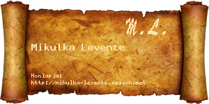 Mikulka Levente névjegykártya
